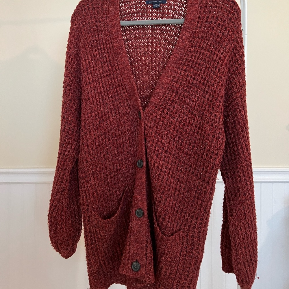 Cozy American Eagle Button Up Cardi